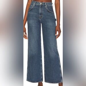 AGOLDE Magda Carpenter‎ Wide-Leg Denim Jeans Darkness Blue Size 33 NWT